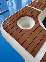 Plateforme flottante carrée gonflable avec centre en maille, hamac aquatique gonflable en teck pour le plaisir estival sur le lac