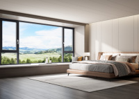 Fenêtre coulissante horizontale en alliage d'aluminium, thermolaquée, insonorisée, à pont thermique, avec moustiquaire intégrée, vente en gros