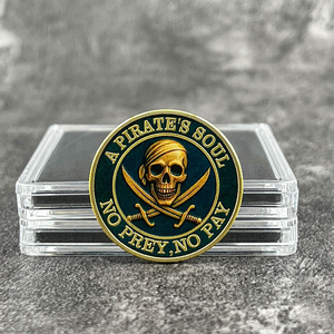 Pièce de monnaie commémorative sur le thème <span class=keywords><strong>des</strong></span> pirates <span class=keywords><strong>des</strong></span> Caraïbes, Perle Noire et Crâne et épées croisées, objet de collection transfrontalier avec étui - Product Image 4