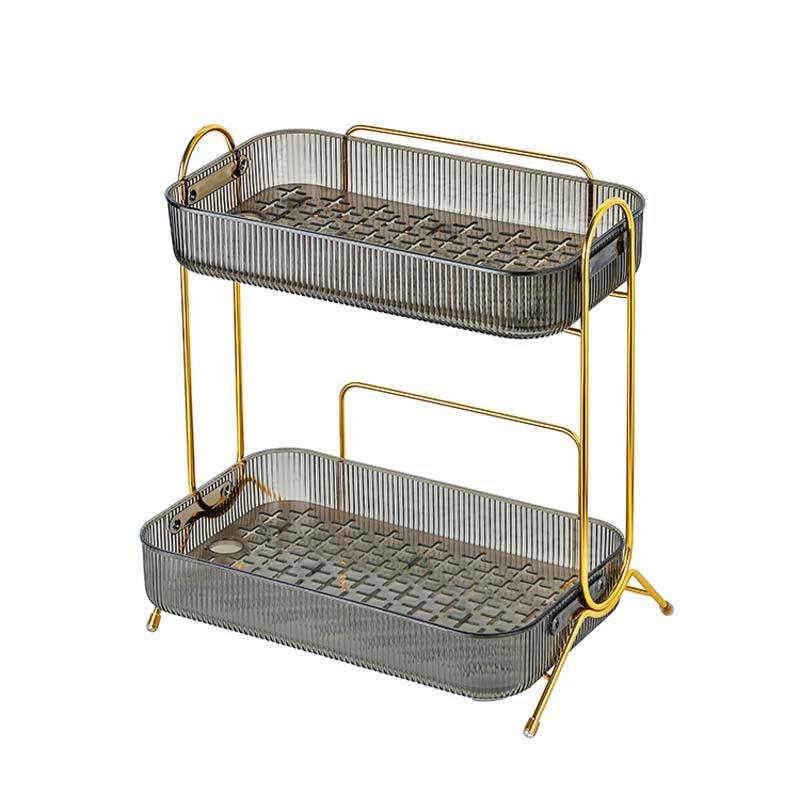 AJ-1996 ชั้นเก็บของตั้งโต๊ะพร้อมถาดระบายน้ำ [สีขาวใส]