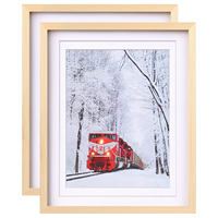 Cadre photo double passe-partout en bois de pin, design moderne, durable et écologique, personnalisable OEM/ODM, lot de 2, marque privée, pour la maison
