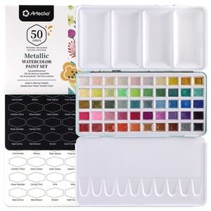Ensemble de peinture à l'<span class=keywords><strong>aquarelle</strong></span> Artecho NEW Tin Case 50 couleurs métalliques non toxiques et écologiques pour toile, <span class=keywords><strong>kit</strong></span> de <span class=keywords><strong>voyage</strong></span> pour artiste - Product Image 3