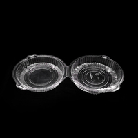 Bagasse jetable ops plastique rond récipient alimentaire unique 8 pouces cupcakes boîtes à clapet c35