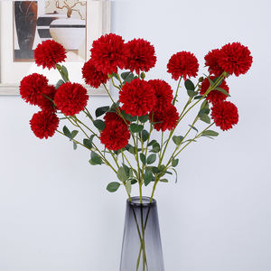 Haute qualité Faux 6 tête <span class=keywords><strong>boule</strong></span> de chrysanthème soie artificielle tissu fleurs buissons pour la maison mariage <span class=keywords><strong>fleur</strong></span> événement fête décoration - Product Image 1