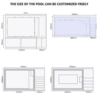 Piscine hors sol moderne en WPC avec fenêtre de visualisation en acrylique et éclairage LED pour villa, jardin et cour arrière