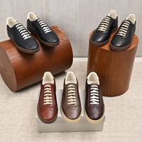 Chaussures de sport décontractées en cuir véritable de style italien original rétro pour hommes