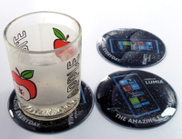 Tapis de tasse en PVC sous-verre liquide personnalisé promotionnel