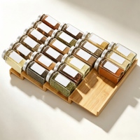 Organisateur de rangement à 4 niveaux pour 24 pots, avec plateaux en bambou, pour maquillage, cuisine, comptoir et tiroirs