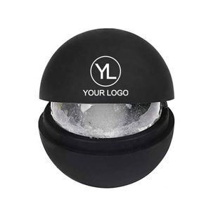 Custom Logo Large Silicone Whiskey Ice Ball Mold Easy Release Round Ice Sphere Maker for Promotional <b>Activities</b> - Product Image 2