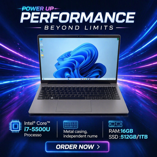 15.6 Inch Gaming Laptop PC with Intel Core I7-5500U Quad Core 16GB RAM 1TB SSD Windows 11 RGB Backlit US/UK Plug