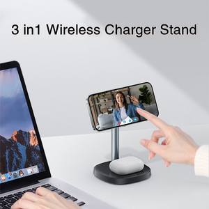 Produit de dropshipping : Chargeur sans fil magnétique 3-en-1 rapide 15W pour téléphone portable, écouteurs et montre - Product Image 3