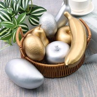 Décoration de fête et de maison en mousse artificielle de haute qualité, imitation pomme, poire, banane, mangue, dorée et argentée, pour Halloween, Noël, Pâques