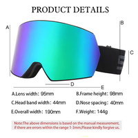 Lunettes de ski unisexes polarisées Full HD Lentille polarisée par miroir Lunettes de sports de neige monture en PC Lunettes de snowboard personnalisées en gros