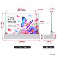 Écran OLED transparent sur pied de 30 pouces, interactif, capacitif, pour publicité numérique, magasin de détail, ascenseur
