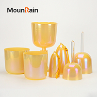 Ensemble de bols chantants en cristal, instruments de guérison sonore, produits en verre de quartz, méditation, yoga, fabricant OEM, alchimie