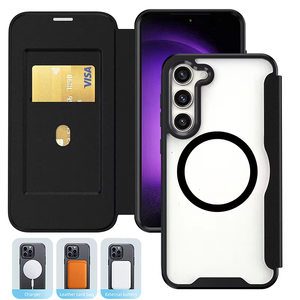 Per Samsung Galaxy S24Ultra <span class=keywords><strong>S23</strong></span> PLUS custodia in pelle PC attrazione magnetica inserzione con copertina completa custodia anti-caduta del telefono - Product Image 6
