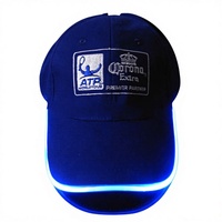 Gorra de Béisbol con Visera Curva Luminosa y Logotipo Bordado Personalizado, Gorra Trucker para Exteriores con Luces LED Multicolor, Tela Común, Unisex