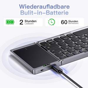 Clavier Bluetooth pliable Cube Pocket / Clavier sans fil miniature pliable portable Clavier Bluetooth sans fil pour <span class=keywords><strong>iPad</strong></span> 5e génération - Product Image 4