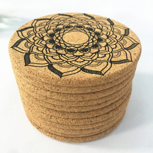 xs ltd. quick shipping hot sale custom printed blank round absorbent wood cork coaster