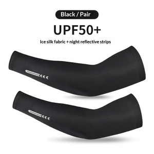 Manchons de bras en soie glacée respirants et anti-UV personnalisés OEM pour hommes et femmes, cyclisme, course à pied, sports de plein air, protection solaire, blocage du soleil, protège-coudes - Product Image 5