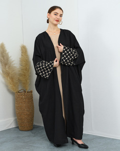 Fashionable Traditional Muslim Clothing Accessories Arabian Embroidered Outer Abaya Robe Jazz Crepe Casual Sports Hoodies Dress - Product Image 6