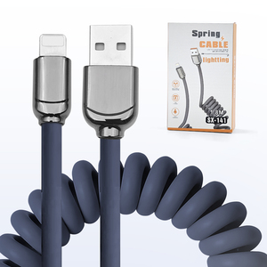 1.8M Có Thể Thu Vào USB Loại C Xe <span class=keywords><strong>S</strong></span>ạc Nhanh <span class=keywords><strong>S</strong></span>ạc Phổ Quát Cho Android Điện Thoại Di Động Cho Samsung TPE Mùa Xuân Cáp Dữ Liệu - Product Image 6