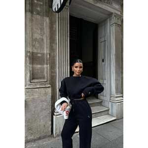 Ensemble de survêtement en nylon bleu marine coupe-vent et respirant, taille XL, avec capuche et logo imprimé, décontracté, été/hiver, pantalon uni - Product Image 2