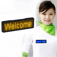 Recarga programable pequeña pantalla LED electrónico, nombre personalizado placa