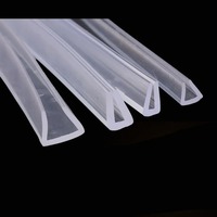 Tira de sellado de goma de silicona canal U de 1-5M para puerta de ducha embellecedor de borde de vidrio acristalamiento burlete protector de borde