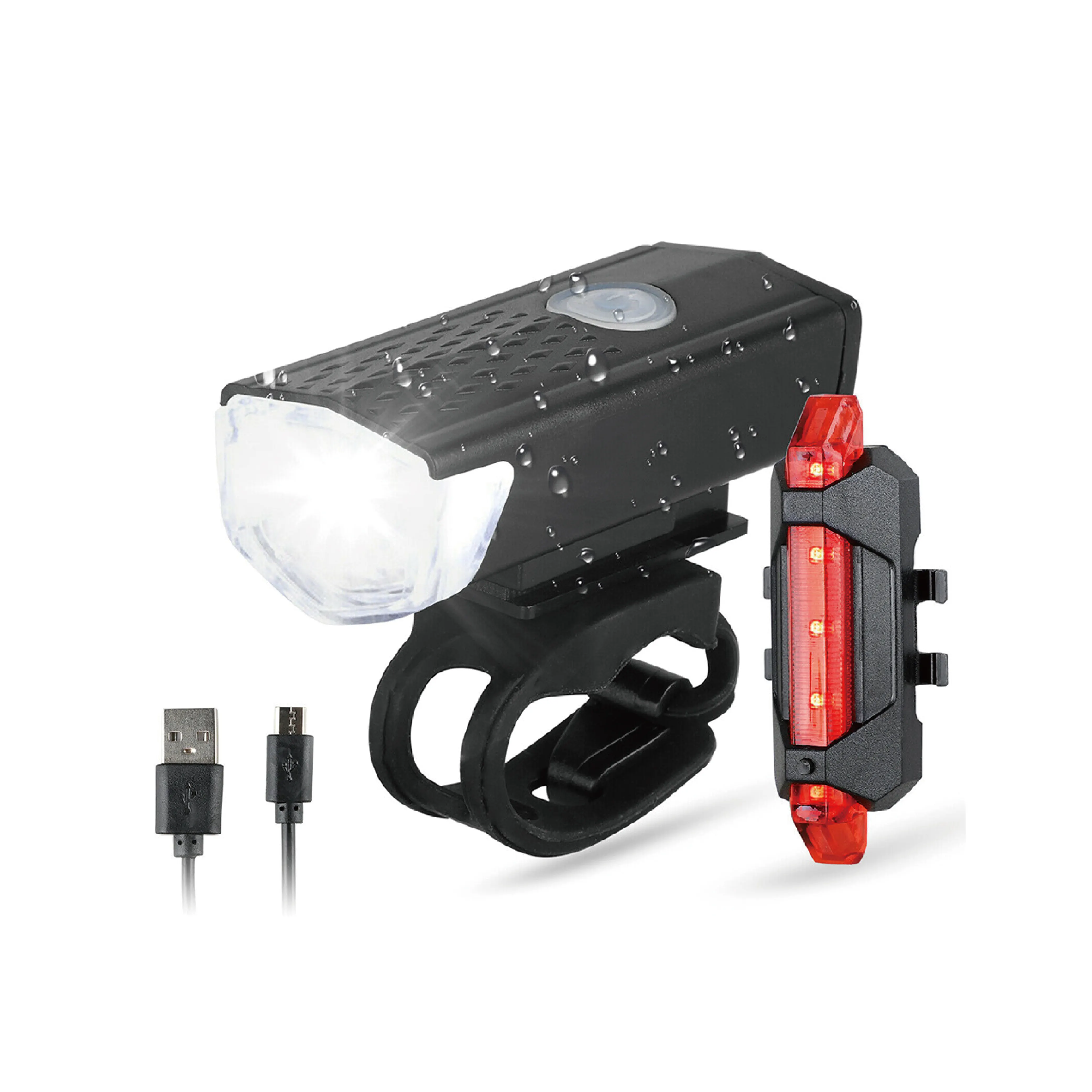 Outdoor Portable LED Front Rear Bicycle Light Flashlight USB Rechargeable IP65 Waterproof Cycling bike light set accessories