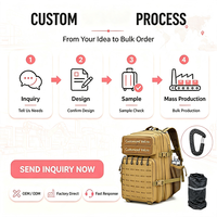 Sac à dos tactique Tan Molle Webbing 45L, multi-poches, Oxford, multifonctionnel, crochet personnalisé, imperméable, OEM/ODM