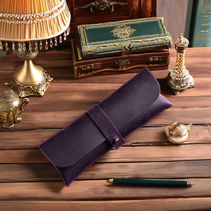 Vintage da bò da bút chì trường hợp đơn giản học sinh trường hợp văn phòng phẩm công suất lớn người đàn ông của món quà bút túi tuyệt vời như một món quà - Product Image 4