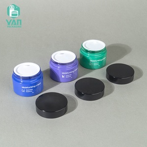 Pot en verre à large ouverture YAN Packaging, cylindrique, vide, personnalisé, <span class=keywords><strong>vert</strong></span>, bleu, violet, 50g, avec bouchon à vis, pour crème de soin et beurre corporel - Product Image 3