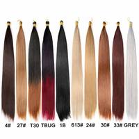 Extensions de cheveux synthétiques lisses et soyeuses, pré-étirées, en trame unique, pour tresses au crochet, tresses en boîte et tissage de cheveux