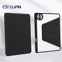 Étui rotatif pour Honor Pad 10 / Tablette 10 12,1 pouces 2025 avec support pour stylet, coque arrière rigide transparente 360 °   Support rotatif pour tablette