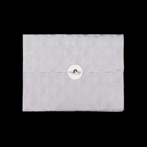 RTS 20x50 см, белый логотип на заказ, черная упаковка, Подарочная шелковая хлопчатобумажная салфетка для упаковки одежды