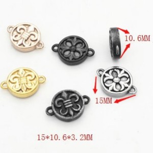 yunnique Cuentas espaciadoras redondas retro de acero inoxidable de 15x10,6x3,2 mm para hacer pulseras, accesorios de joyería DIY - Product Image 1