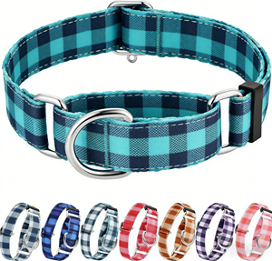 Collar Martingale Personalizado a Cuadros para Perro - Collares Ajustables y Duraderos con Patrones para Todas las Razas de Perros, Collares Martingale sin Hebilla para Mascotas - Product Image 1