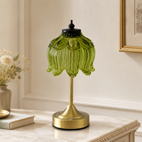 Lampe de table sans fil vintage décorative en cristal, rechargeable, à commande tactile, à intensité variable, LED, veilleuse en verre pour café, bar, hôtel