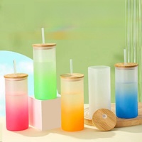 2026 Emerit Factory Outlet Personnalisé 20oz Verre à bière en borosilicate de haute qualité, simple paroi, épaissi, givré, pour sublimation, avec paille