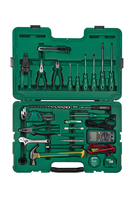 Ensemble d'outils à main professionnels pour la maintenance électronique et les travaux de télécommunications SATA 09536, 61 pièces, avec multimètre de poche et étui rigide
