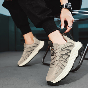Baskets décontractées tendance à lacets pour hommes, chaussures de sport en toile respirantes, design moderne, usage quotidien - Product Image 5