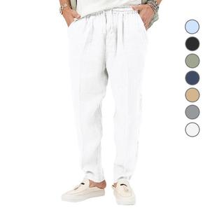 Wholesale <strong>Linen</strong> Cotton Pants <strong>Men</strong> Women Unisex Casual Loose <strong>Linen</strong> <strong>Trousers</strong> <strong>White</strong> Oversized Outdoor <strong>Linen</strong> Pants for <strong>Men</strong> - Product Image 4