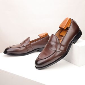 2026 New Plus Size Business Leather Shoes Slip-on Genuine Leather <b>Comfortable</b> Casual Leather Shoes - Product Image 1