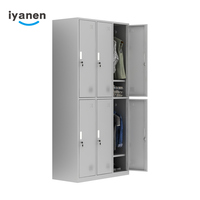 Armoire de chambre à coucher moderne en acier à 6 portes avec rangement vertical pour dossiers, idéale pour les bureaux et les hôtels
