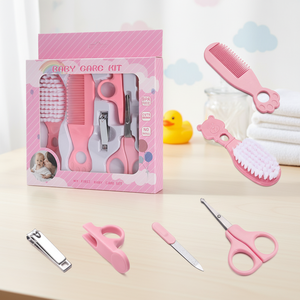Kit de soins de sécurité pour bébés en 6 pièces, ensemble d'accessoires de toilettage pour bébés avec brosse à cheveux en plastique, peigne, coupe-ongles, ciseaux pour nouveau-nés - Product Image 4