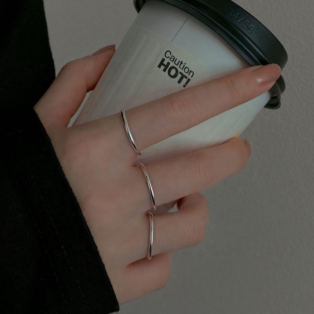 BJ102 Minimalist Classic 925 Sterling Silver Multiple Sizes Stacked Thin Fashion Stackable Rings for Women FineJewelry Wedding