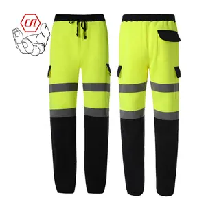 保暖羊毛高可见反光3级安全裤慢跑者修身健身安全裤带口袋 - Product Image 1