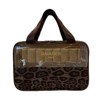 Sac de rangement multifonctionnel American Mahjong, motif léopard, grande capacité, sac à main zippé 30CM, pour ranger les outils de jeu de Mahjong