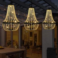 Lanterne solaire LED suspendue en cristal moderne TSINYE IP65, luminaire extérieur en métal, décoration de jardin, lumière blanc chaud